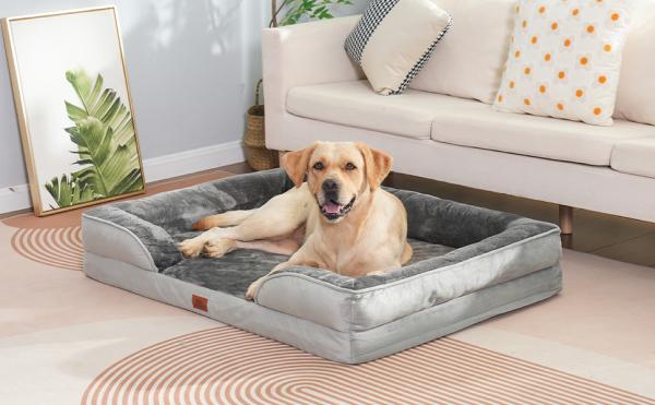 Hundesofa Grosse Hunde, Hundecouch Flauschig, Hundebett Waschbar, rutschfest Hundebetten, Weich Bequem Hundebett, Haustierbett für mittlere große Hunde (89 * 63 * 18cm)